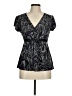 Apt. 9 Black Gray Short Sleeve Blouse Size M (petite) - photo 1