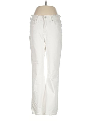 Madewell Kick Out Crop Jeans in Pure White (view 1)