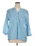 Talbots 100% Cotton Blue Long Sleeve Polo Size XL - photo 1