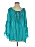Robert Louis Teal 3/4 Sleeve Blouse Size M - photo 1