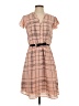 Elle 100% Polyester Plaid Tan Casual Dress Size S - photo 1