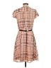 Elle 100% Polyester Plaid Tan Casual Dress Size S - photo 2