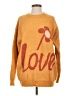 Listicle Hearts Orange Gold Pullover Sweater Size S - photo 1
