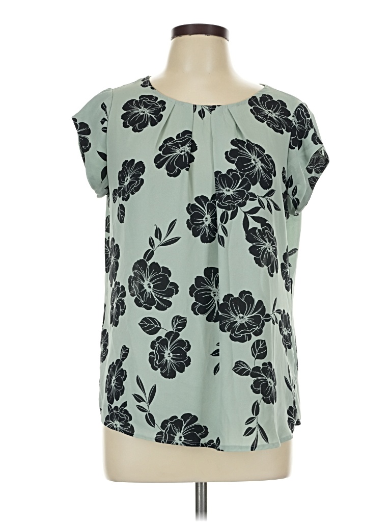 Pre-owned 41hawthorn Short Sleeve Blouse In Green
