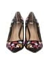 Gunmetal Floral Black Heels Size 7 1/2 - photo 2