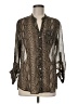 Kut from the Kloth 100% Polyester Animal Print Brown Long Sleeve Blouse Size M - photo 1