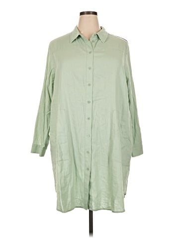 Ulla Popken 3/4 Sleeve Button-Down Shirt (view 1)