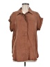 Lovestitch Brown Short Sleeve Blouse Size M - photo 1