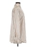 Fred David Stripes Tan Long Sleeve Blouse Size M - photo 4