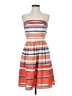 C. Luce 100% Polyester Stripes Orange Casual Dress Size S - photo 1