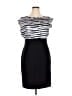 AB Studio 100% Polyester Stripes Black Cocktail Dress Size 16 - photo 1