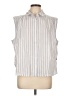 Levi's Stripes White Sleeveless Button-Down Shirt Size L - photo 1