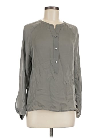 Vince. Long Sleeve Silk Top (view 1)