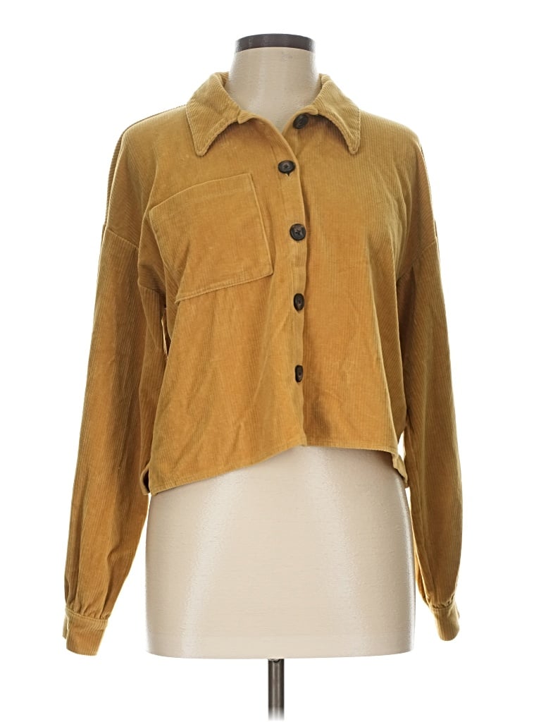 Pre-owned Madewell Long Sleeve Blouse In Tan