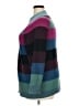 Relativity 100% Cotton Color Block Teal Purple Turtleneck Sweater Size 2X - photo 5