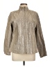 Chico's 100% Leather Metallic Silver Tan Leather Jacket Size Lg (2) - photo 1