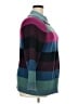 Relativity 100% Cotton Color Block Teal Purple Turtleneck Sweater Size 2X - photo 4