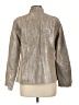 Chico's 100% Leather Metallic Silver Tan Leather Jacket Size Lg (2) - photo 2