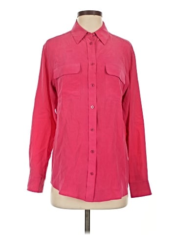 Equipment Long Sleeve Silk Top (view 1)