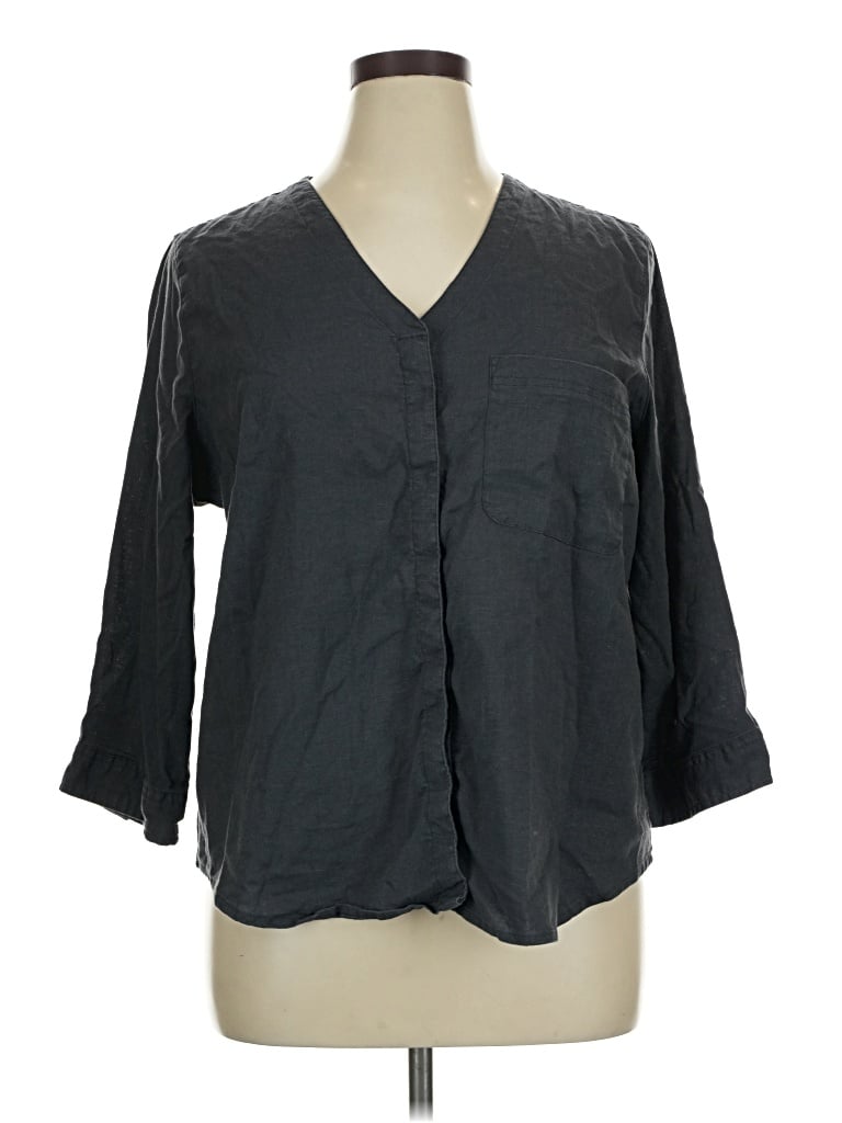 Pre-owned Orvis 3/4 Sleeve Button Down Shirt In Gray