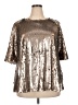 Boden 100% Polyester Metallic Silver 3/4 Sleeve Blouse Size 18 - photo 1