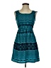 Xhilaration 100% Polyester Graphic Teal Casual Dress Size XS - photo 1
