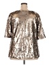 Boden 100% Polyester Metallic Silver 3/4 Sleeve Blouse Size 18 - photo 2