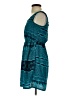 Xhilaration 100% Polyester Graphic Teal Casual Dress Size XS - photo 5