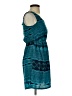 Xhilaration 100% Polyester Graphic Teal Casual Dress Size XS - photo 4