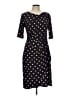 Connected Apparel Polka Dots Black Casual Dress Size 10 - photo 1