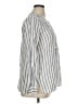 Gap 100% Linen Stripes Silver Long Sleeve Blouse Size XL - photo 4