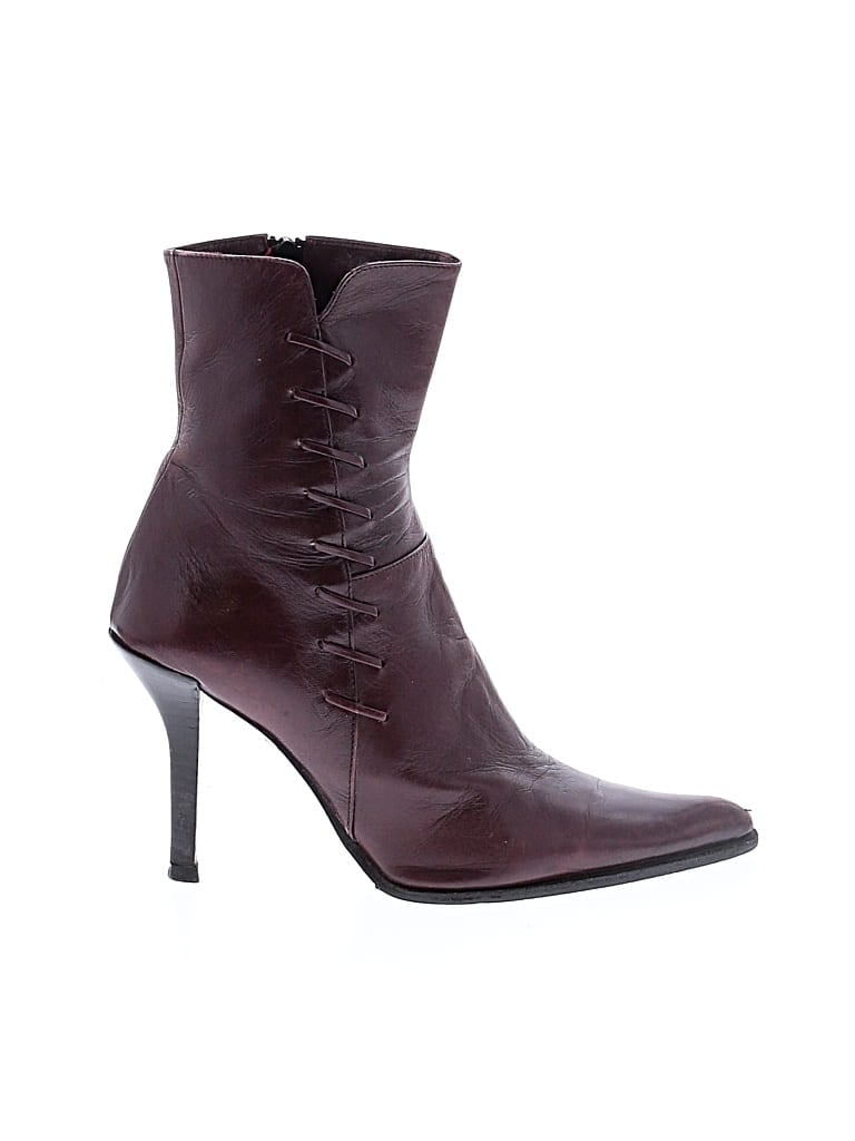 Pre-owned Fabi Ankle Boots In Burgundy