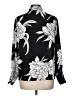 Halogen 100% Polyester Floral Black Long Sleeve Blouse Size M - photo 2