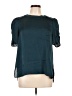 DR2 100% Polyester Solid Teal Short Sleeve Blouse Size L - photo 1