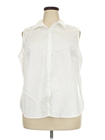 Lands' End Sleeveless Button-Down Shirt (view 1)