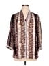 Investments 100% Polyester Chevron-herringbone Brown Kimono Size 1X - photo 1