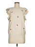 t.la 100% Cotton Ivory Short Sleeve Top Size M - photo 1
