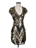 Express 100% Polyester Metallic Gold Cocktail Dress Size XS - photo 1