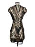 Express 100% Polyester Metallic Gold Cocktail Dress Size XS - photo 2