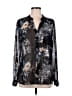 Kut from the Kloth 100% Polyester Floral Black Long Sleeve Blouse Size M - photo 1