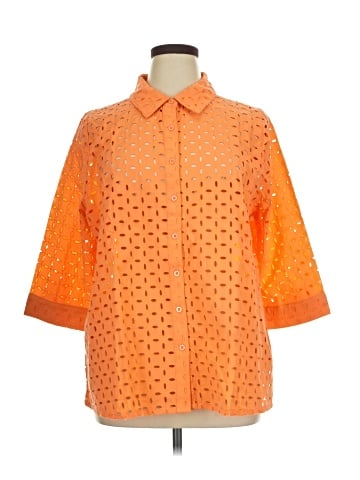 D&Co. 3/4 Sleeve Button-Down Shirt (view 1)