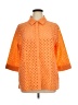 D&Co. 100% Cotton Orange 3/4 Sleeve Button-Down Shirt Size 1X - photo 1