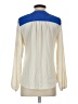 Go Silk Color Block Ivory Long Sleeve Blouse Size S - photo 2