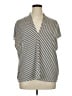 H&M Stripes Silver 3/4 Sleeve Blouse Size XL - photo 1