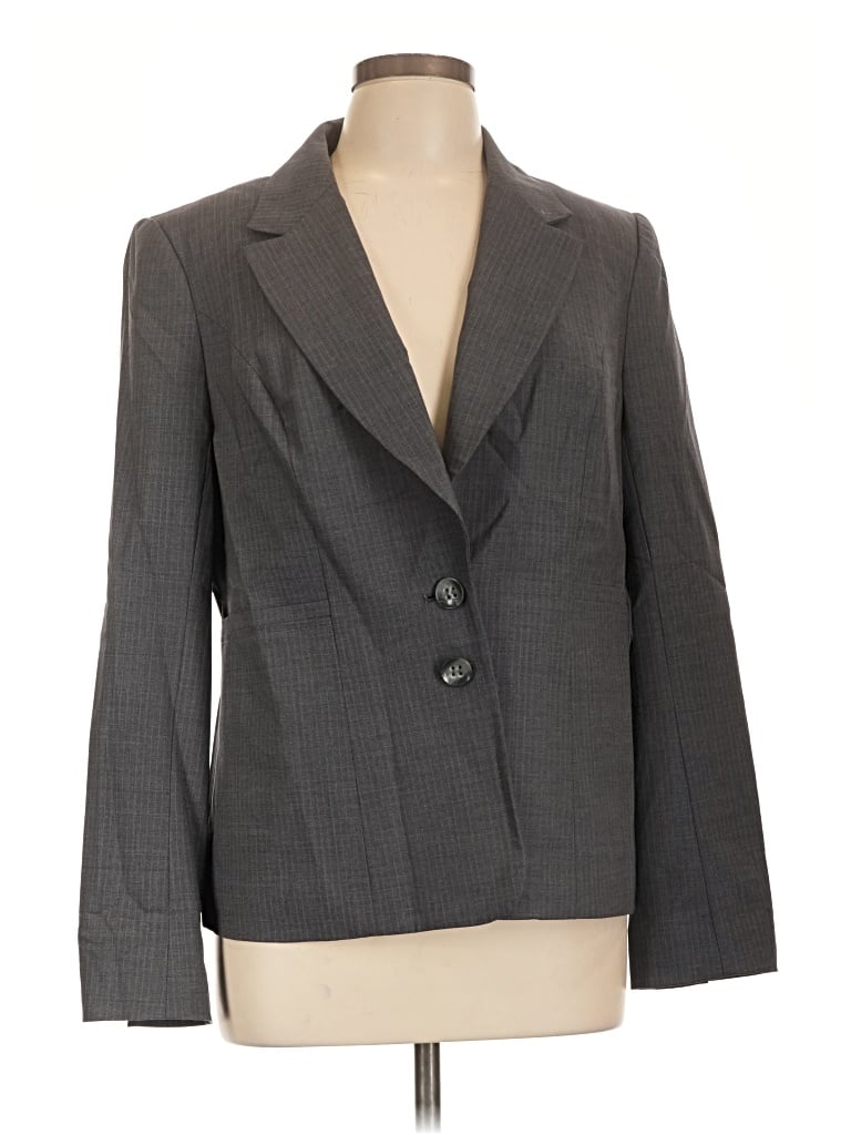 Pre-owned Luxe Wool Blazer Jacket In Gray