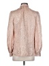 Tory Burch Metallic Silver Long Sleeve Silk Top Size 4 - photo 2