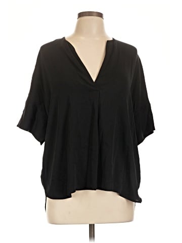 Vince. Short Sleeve Silk Top (view 1)