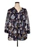 CW Classics 100% Polyester Floral Blue 3/4 Sleeve Blouse Size 2X - photo 1