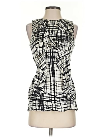 BCBGMAXAZRIA Sleeveless Silk Top (view 1)