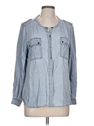 TWO by Vince Camuto 3/4 Sleeve Button-Down Shirt (view 1)
